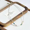 Collar Original de Piedra Natural Amazonita Gris Moonlight Cadena de Clavícula con Cuentas Collar de Perla de Agua Dulce y Cristal de Lujo Ligero para Mujer