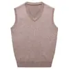 Colete de Lã Outono e Inverno para Homens, Suéter sem Mangas Gola V, Estilo Pai, Colete Tricotado Tamanho Grande, Colete de Lã