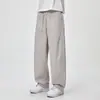 Ropa para Hombre Casa de Arce / Nuevos pantalones casuales de color liso, corte holgado, versátiles, transpirables, de pierna recta largos, estilo retro americano