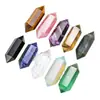 Amatista rosa natural prisma hexagonal doble punta piedra cristal pulido artesanías piedra energética adornos decorativos venta al por mayor