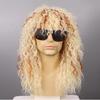 Comércio exterior quente venda peruca masculina europeia e americana anos 80 punk cabelo encaracolado longo Halloween heavy metal peruca capa cabeça
