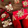 Flores de Decoración Navideña Poinsettia - 12 Piezas Poinsettias Artificiales Rojas Doradas Adornos para Árbol de Navidad Brillantes para Navidad Año Nuevo Boda Fiesta Corona Guirnalda DIY Decoración