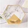 Novo Prato de Papel Hexagonal Colorido Hot Stamping Suprimentos para Festa de Aniversário Prato de Papel Diamante Descartável Spot Atacado