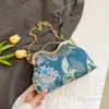 Nuevos Bolsos Estilo Chino para Mujer, Nuevos Bolsos de Hombro de Alto Valor Estilo Chino, Bolsos tipo Concha Cheongsam, Bolsos Cruzados con Textura Bordada para Mujer