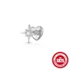 Plata de ley S925 diamante amor cabeza plana rosca interna nuevo ojo de caballo ocho mans estrella perforación pendiente de cartílago clavo de hueso de la oreja