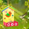 Traje alimentador de graffiti pintado para niños casa de pájaros de madera artesanías hechas a mano colgante casa de pájaros comedero para pájaros