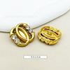 Nuevo Estilo Estilo Chanel Doble Lazo Botón Metálico Incrustado de Diamantes Abrigo Suéter Chaqueta Suéter Solapa Botón Decorativo