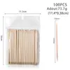 Herramientas para Uñas Artísticas al por Mayor Palitos de Madera Naranja Empujadores de Cutícula de Madera 100 Piezas Palitos de Madera Naranja de Doble Punta en Bolsa Palitos con Pedrería en Stock