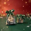 Nova Sacola de Doces de Natal Transfronteiriça Estampagem a Quente Fita Dourada Laço Rede Sacola Festa Biscoito Embalagem de Presente Sacola de Presente