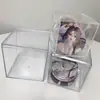 Caixa de armazenamento reta de fábrica para chapinha, caixa de armazenamento quadrada transparente com tampa, organizadores de mesa de acrílico