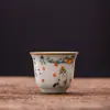 Li Huiyi Caqui Ruyi Gato Mestre Copo Conjunto de Chá Kung Fu de Luxo Leve Porcelana Ru Peças de Abertura Copo de Chá para Mulheres Elevável Individual Presente