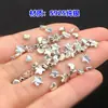 Plata de Ley S925 Pulsera de Cristal con Cuentas Espaciadoras Finamente Elaboradas de Estrella y Corazón Pulsera Tejida Collar Accesorios Hechos a Mano para DIY