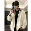 Chaqueta de retazos a cuadros transfronteriza, chaqueta de béisbol con cuello alto elegante y genial estilo americano para hombre, cortavientos corto para adolescentes