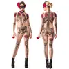 Fc745 En Stock Transfronterizo Europeo y Americano para Mujer Halloween Esqueleto Flor de Rosa Mono Disfraz Bodysuit
