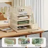 Suporte para documentos, organizador de mesa de escritório, multi-camadas de grande capacidade para material de escritório, armazenamento de arquivos de papel A4