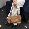Bolsa de Hombro Retro Maillard de Gamuza Otoño para Mujer 2026 Nueva Moda Versátil para el Trabajo