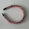Faixa de Cabelo Vermelha e Azul Plissada Estilo Retrô Coreano com Aba Larga, Presilha Artística de Menina de Nicho, Elástico de Cabelo, Scrunchie Acessório de Cabelo