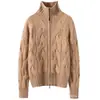 Suéter de Cachemir Grueso de Punto Grueso con Cuello Alto, Cremallera Doble, Elegante, Holgado, para Mujer, Capa Base de Otoño e Invierno