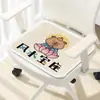 Cojín de felpa cálido con estampado de texto creativo para silla de oficina, cojín suave para sentarse durante mucho tiempo, cojín refrescante