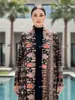 Cárdigan Abrigo Plisado Estilo Miyake con Estampado, Ropa Étnica para Mujer Tallas Grandes, Moda Transfronteriza Europea y Americana, Capa Abrigo Plisado
