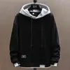 Sudadera Falsa de Dos Piezas de Comercio Exterior Transfronterizo para Hombre, Moderna, Delgada, Marca de Moda, Chaqueta con Capucha Suelta Casual para Hombre de Primavera y Otoño