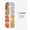 Nuevo Arte de Uñas Japonés Papel de Hoja de Estaño Dorado y Plateado Caja de 12 Colores Fina Lámina de Color Roto Dorada y Plateada DIY Joyería para Arte de Uñas de Cuatro Colores