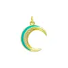 Acessórios DIY micro-incrustados série óleo pingando pingente de lua acessórios de cobre banho de ouro real 18K