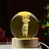 Venta al por mayor transfronteriza Bola de Cristal de Dibujos Animados Luminosa Grabada en 3D Luz de Noche Decoración de Escritorio Regalo Creativo Regalo de Cumpleaños para Mujeres