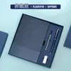 Set de Regalo de Caja con Cuaderno A5 Transfronterizo con Logo Personalizado, Cuaderno de Negocios con Patrón Diagonal, Caja de Regalo con Termo para Escuela y Empresa