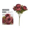 Amazon Supply Ramilletes Simulados de Rosas de Tela de Copo de Nieve Sala de Estar Exhibición en Casa Rosas Europeas Simuladas de 5 Cabezas Flores Artificiales