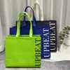 Bolsa Tote de Tela No Tejida con Estampado de Letras de Colores, Bolsa de Compras Laminada Simple en Inglés, Regalo Promocional para Tiendas de Ropa y Belleza