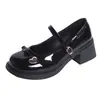 Zapatos Mary Jane de Estilo Francés que Aumentan la Altura con Falda, Zapatos Pequeños de Piel, Nuevos Zapatos de Plataforma con Tacón Grueso Negros Otoño 2026 para Personas Bajitas