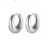 Pendientes de Acero de Titanio Pendientes Simples Retro Europeos y Americanos Pendientes de Gota Pendientes Pequeños Elegantes Simples en Forma de U de Oro de 18 Quilates