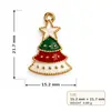 Componentes de brinco, pulseira, pingente e acessório DIY de liga metálica com design de Papai Noel, rena, árvore e floco de neve com efeito de gota de óleo, estilo cartoon, transfronteiriço