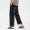Pantalones de Lino de Nueve Puntos para Hombre Pantalones de Verano Estilo Chino para Hombre Pantalones Casuales Rectos Sueltos Pantalones de Pierna Ancha Nuevo Estilo 2026