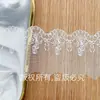 Renda de malha com bordado original, design de laço e flor de lírio, acessórios Lolita de seda de leite, acabamento em renda
