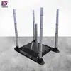 Trineo de Fitness de 4 Polos Empuje Tirón Ejercicio Competición Fuerza Trineo Entrenamiento de Fuerza Placas de Barra Olímpica Ponderadas