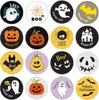 Pegatinas Infantiles de Halloween Transfronterizas, Pegatinas Creativas de Calabaza, Pegatinas Redondas para Sellar Bolsas de Regalo, Galletas, Dulces y Sobres