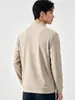 Sudadera Nueva Otoño/Invierno para Hombre Manga Larga Capa Base Tejido Gofrado Lyocell Media Cremallera Mantener Caliente Top Diario