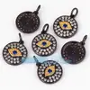 L45 Accesorios para joyería DIY cobre puro chapado en oro plateado recubierto de oro estilo europeo y americano Ojo del Diablo colgante multicolor