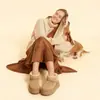 Pele de Ovelha e Lã Integrados Versátil de Inverno Pessoa Baixa Solado Grosso Aumento de Altura Quente Botas de Neve Simples Confortáveis Botas de Algodão Femininas