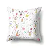 Funda de Almohada de Pájaro Geométrico de un Solo Lado Funda de Almohada de Oficina Funda de Almohada Lumbar Poliéster Funda de Almohada Sencilla para Sofá