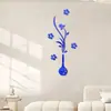 Decoración de Pared con Pegatina de Flor de Espejo Acrílico Combinación de Jarrón Cinco Flores Vendedor Caliente Transfronterizo Sala de Estar Dormitorio Espejo Suave Autoadhesivo
