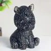 Enfeites Decorativos de Resina para Escritório e Sala de Estar, Postura Sentada Transfronteiriça Decoração de Mesa com Pedras de Cristal Naturais, Figura de Cavalo Decoração para Casa