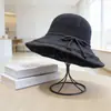 Nuevo Estilo Primavera y Verano 2026 Sombrero de Algodón y Lino Hueco para Mujer, Sombrero de Sol de Verano con Protección Solar, Plegable y Transpirable, Estilo Coreano con Ala Ancha