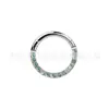 Anillo de Nariz Cerrado Jiangtai F136 de Titanio con Incrustación de Piedra Natural, Joyería para Piercing Corporal de Aleación de Titanio G23 de Venta Caliente Transfronteriza
