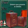 Caixa de Couro Personalizada para Licor de Sabor Forte Purê Caixa de Embalagem para Licor Sabor Guizhou Maotai Caixa de Couro para Licor de Sorgo