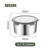 Tazón de Acero Inoxidable para Conservar Frescura Doméstico Grado Alimenticio Almacenamiento en Refrigerador Caja para Conservar Frescura con Tapa Cocina Redondo Caja para Llenar Material de Alimentos