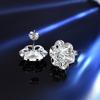 Venta caliente transfronteriza s925 plata esterlina aretes moissanita 80 puntos flor peonía moda Femenino Popular Transmisión en vivo Suministro caliente