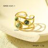 Anillo de Piedra Natural Estilo Ins Nuevo Chapado en Oro de 18K Acero Inoxidable Anillo Abierto de Alta Gama No se Desvanece Joyería Transfronteriza